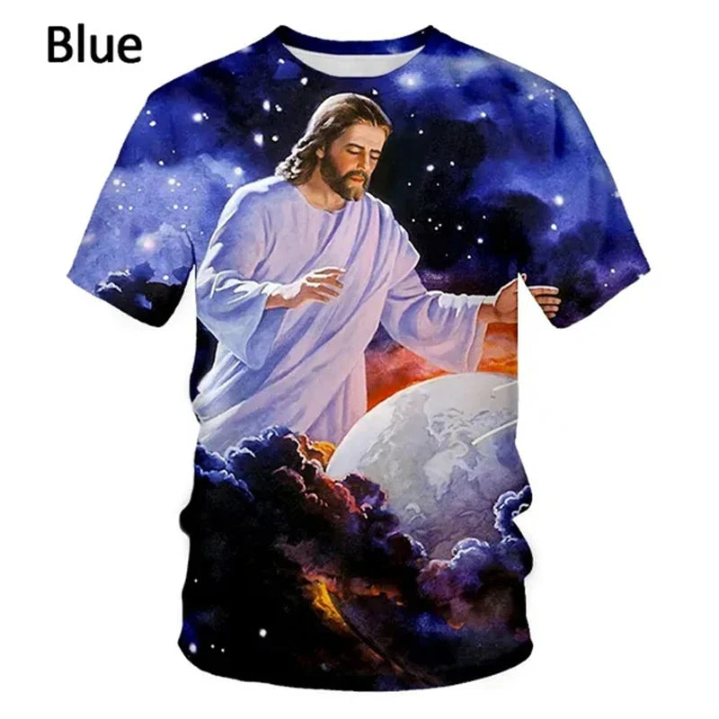 Jesus Love Every Christian 3D Printing T-shirt Summer Fashion Jesus Pattern Men's Women's Short Sleeve Casual Tshirt Ropa Hombre
