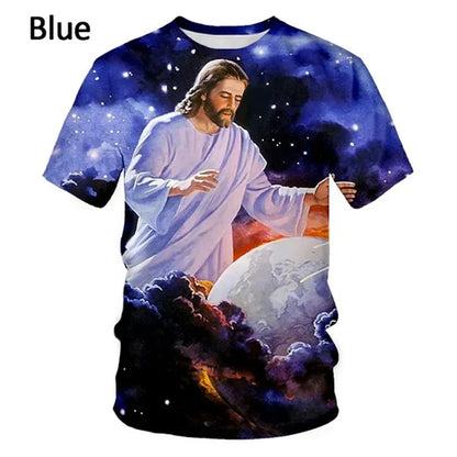 Jesus Love Every Christian 3D Printing T-shirt Summer Fashion Jesus Pattern Men's Women's Short Sleeve Casual Tshirt Ropa Hombre