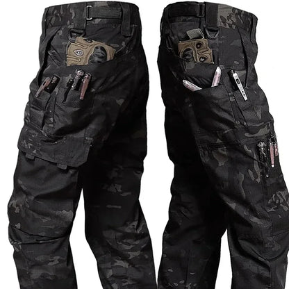 Tactical Work Pants Men Outdoor Cargo Trousers Multi-pocket Waterproof Field Combat Pant Autumn Spring Workwear Hiking Trousers