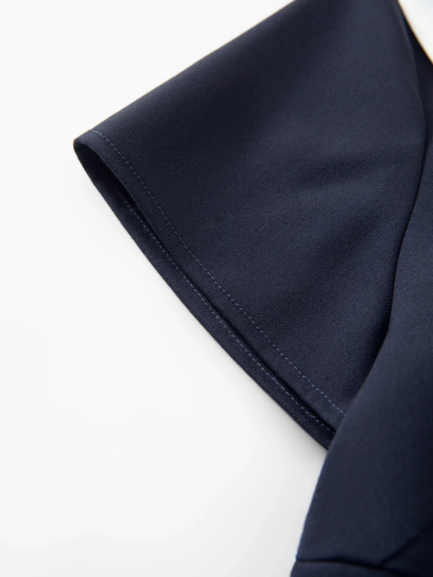 Women Sailor Collar Contrast Bow Belt Midi Dress Waist-Cinching V-Neck French Coquette Chic Elegant Style