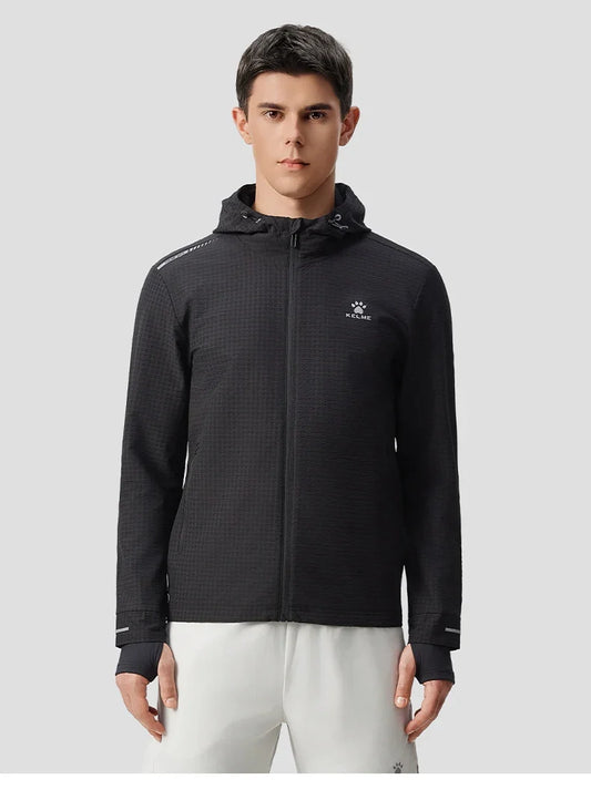 Men's Windproof Thermal Hooded Jacket Outdoor Running Jacket All-around Training Fitness Cardigan