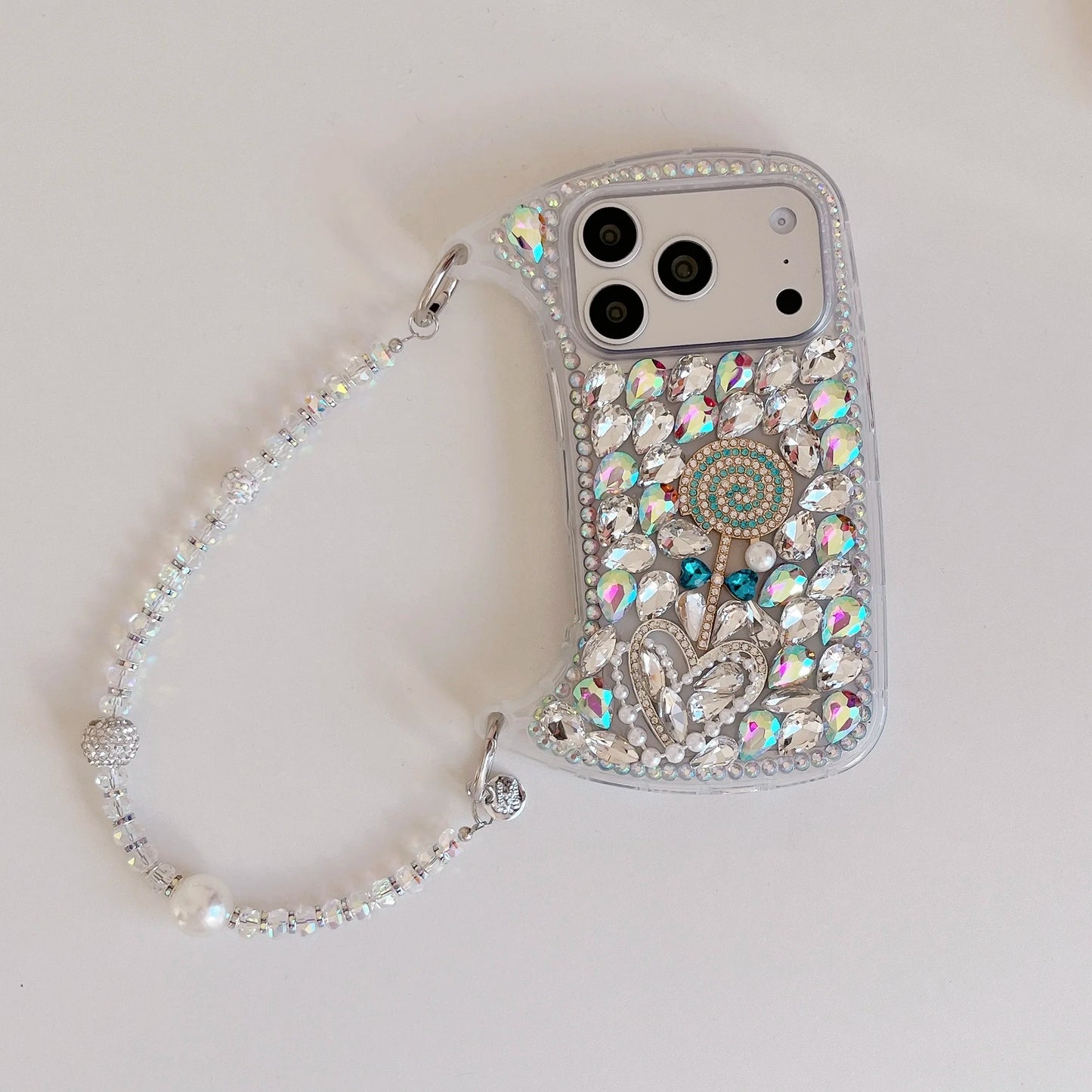 Rhinestone Hand bag Lollipop Design Phone Case For iPhone 17 Pro Max 16 15 14 13 Pro Max 15 14 16 Plus 17Air Fashion Trend Case