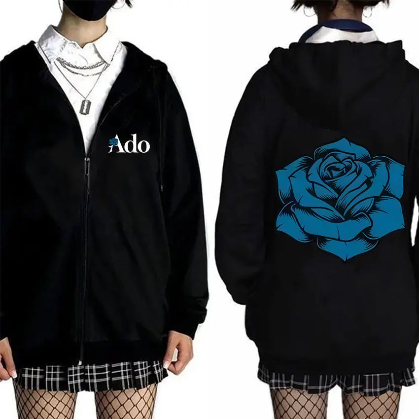 Ado World Tour 2025 Hibana Zipper Hoodie Men Women Clothing Fashion Japanese Style Streetwear Unisex Casual Fleece Zip Up Jacket