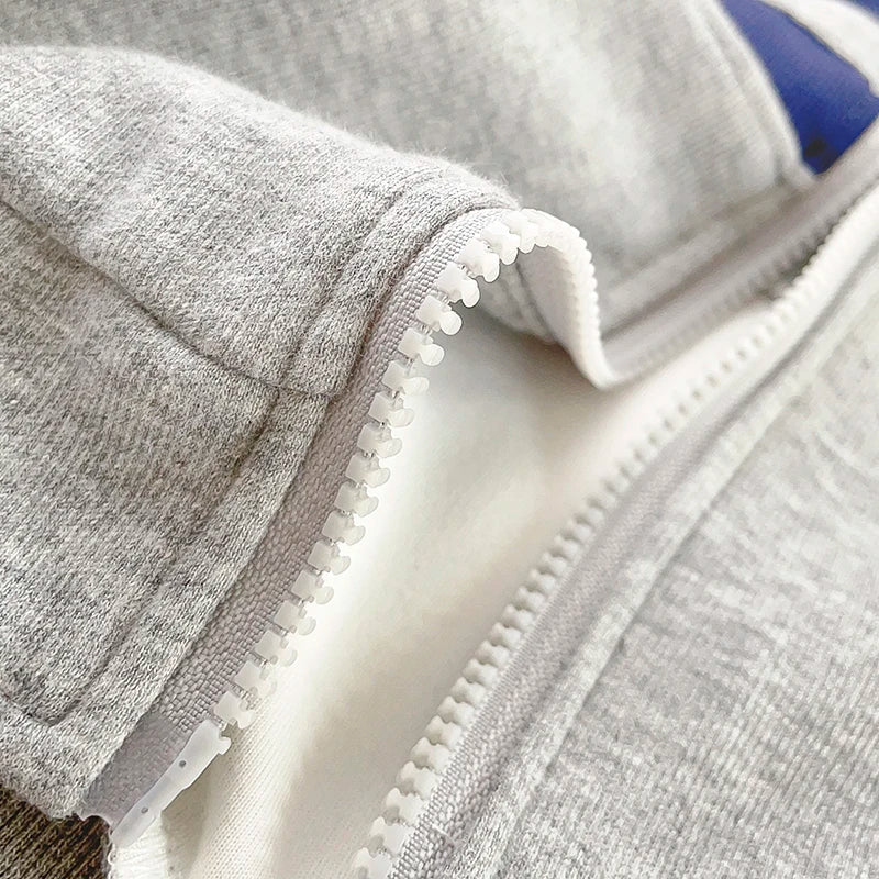 Boys Contrast Alphabet Full Zip Sweatshirt Jacket+Sweatpant Workout Set School Kids 2PCS Tracksuit Children Jogger Outfit 5-16Yr