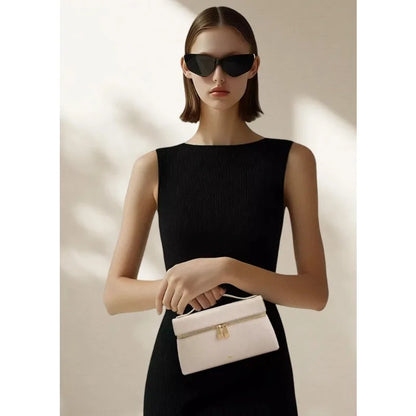 Premium genuine leather handbag,Minimalist style Women's Shoulder Bag with zipper.Fashion Lightweight Crossbody bag.