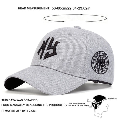 Unisex NG Letter Embroidery Baseball Caps Spring Autumn Outdoor Adjustable Casual Hats Sunscreen Hat