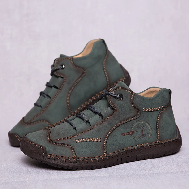 Fashion Men Ankle Boots Handmade Mens Boots Lightweight Mens Designer Boots Outdoor Sneakers Leather Work Boots Plus Size 38-48