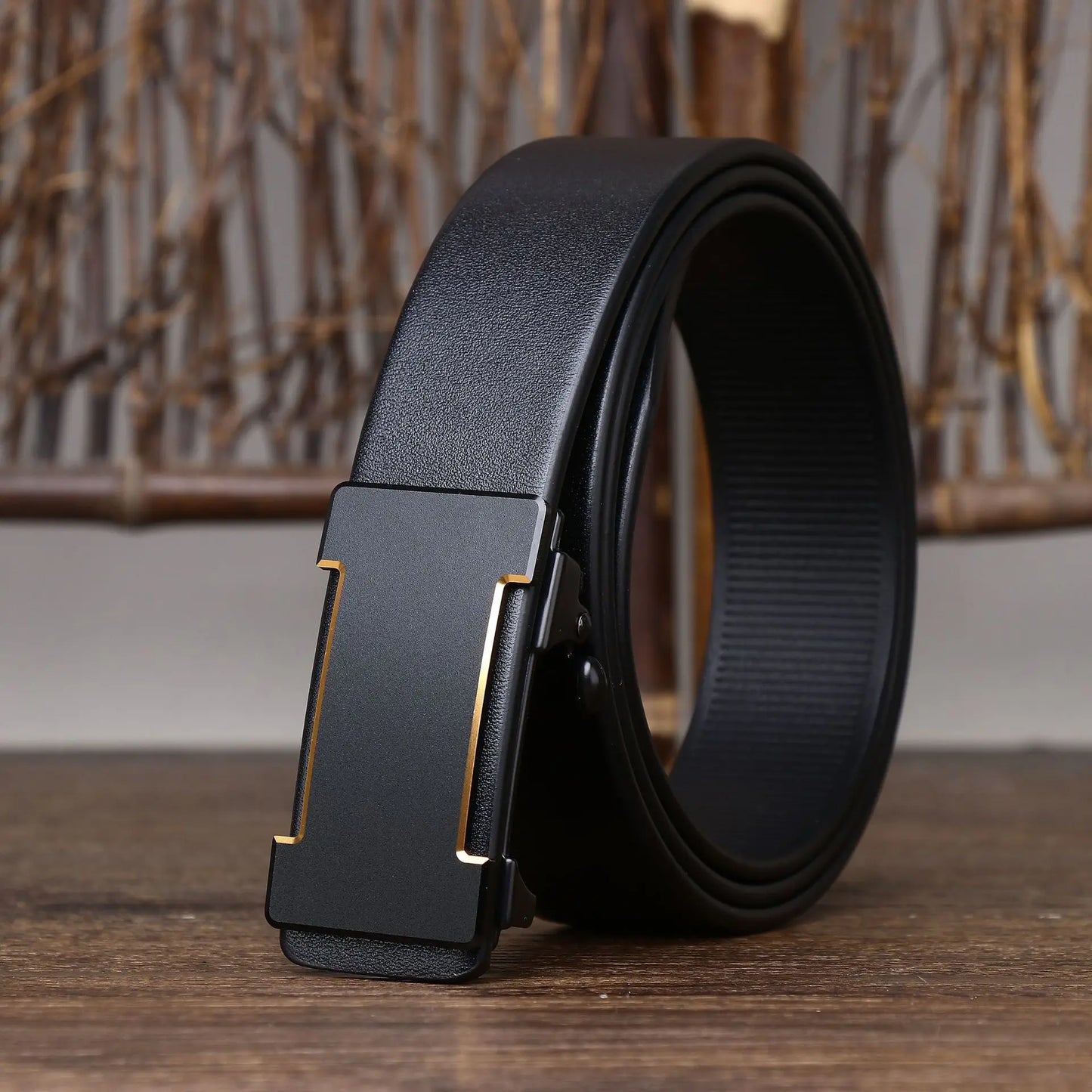 Luxury Genuine Leather Belt Men's Casual Cowhide Toothless Automatic Buckle Belt for Men Jeans Pants Waistband Business Belt