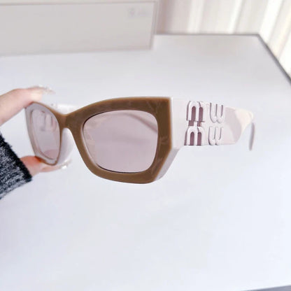 Light Luxury Designer Sun Glasses Women's Retro Polygonal Cat Eye Sunglasses for Men UV400 Personality Cool Trendy Glasses