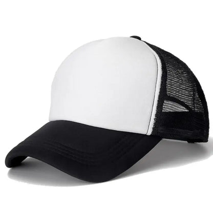 Mesh Baseball Cap Adjustable Snapback Hats For Women Men Unisex Hip Hop Trucker Cap Dad Hat Sponge Soft Breathable Black