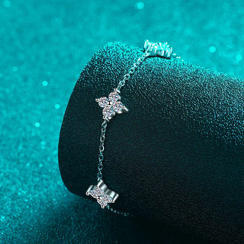3mm 2cttw Certified Moissanite Bracelets for Women Sparkling Luxury Chain Sterling Silver 925 Jewelry Birthday Gift