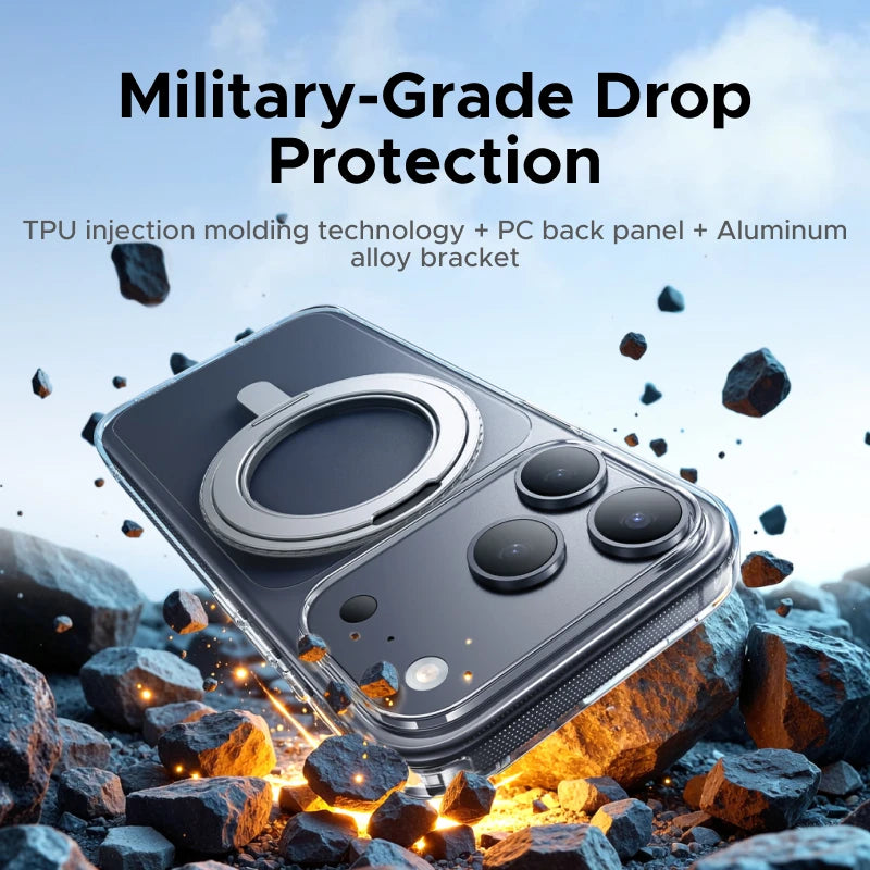 For iPhone 17 Pro Max 360° Magnetic Stand Case Cover for iPhone 17pro for Magsafe Rotatable Magnet Kickstand Case