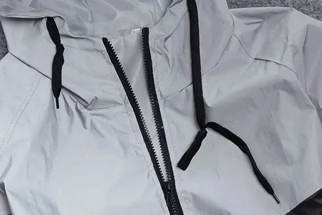 Men's Patchwork Night Reflective Jacket Casual Waterproof Windbreaker Party Dancer Hip Hop High Quality Coat Male Trend Brand