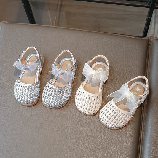 Kids Girls Shoes Children's Woven Sandals New Summer Popular Roman Shoes Children's Soft-soled Princess Shoes