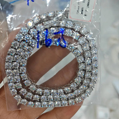 2/3/4/5/6mm Moissanite Tennis Necklace Bracelet for Women Men Hip Hop Diamond Neck Chain 925 Sterling Silver Fine Jewelry