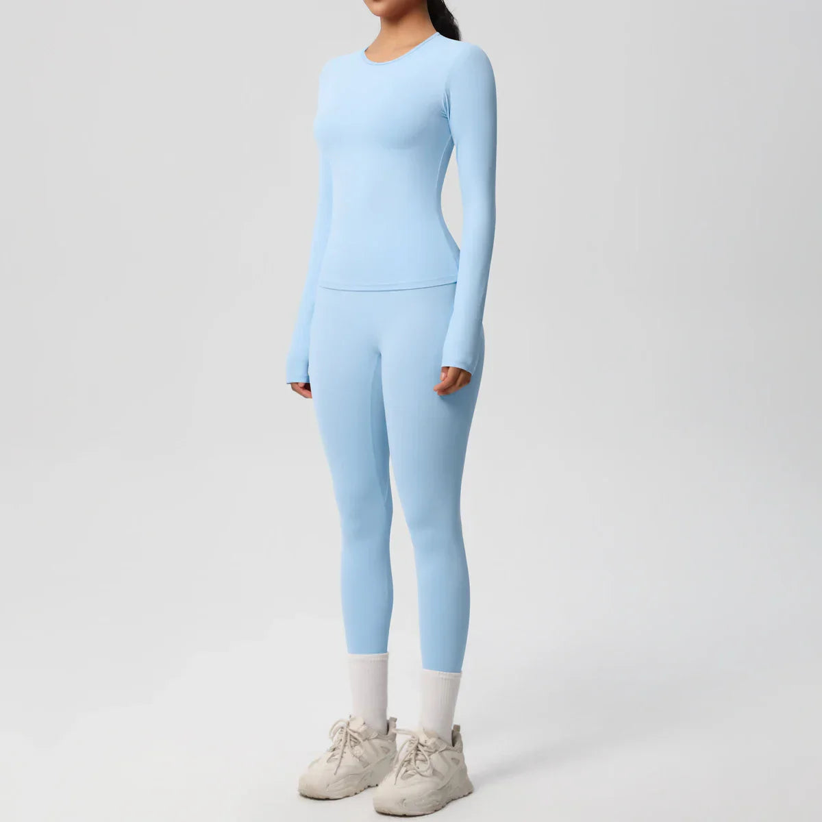 2 PCS Sportswear Yoga Set Gym Clothes Yoga Suits For Women Fitness Set Tracksuits Sports Long Sleeve Crop Top Gym Leggings