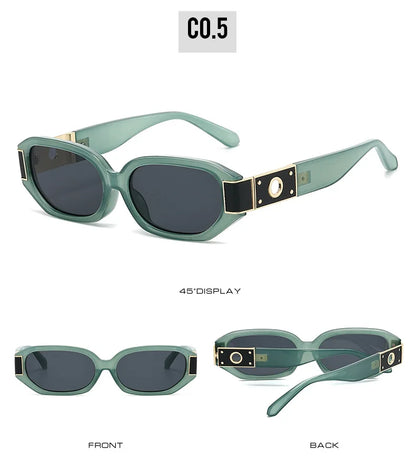 European American Polygon Small Sunglasses UV Protection Sun Glasses Multi Color Lens Women Street Fashion Outdoor Beach Shades