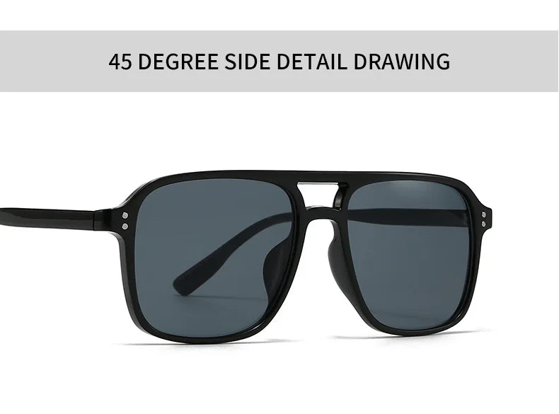 2026 Ins Retro Double Bridge Square Women Sunglasses Fashion Leopard Print Gradient Lenses Men Trend Gafas De Sol UV400