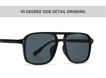 2026 Ins Retro Double Bridge Square Women Sunglasses Fashion Leopard Print Gradient Lenses Men Trend Gafas De Sol UV400