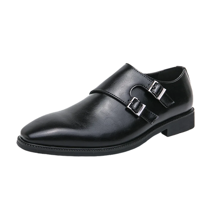 Men's Monk Leather Shoes Pointed Toe Buckle Dress Shoes Oxfords Classic Retro Business Office Wedding Comfortable