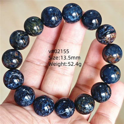 Natural Blue Pietersite Bracelet Women Men Beads Round Beads Chatoyant Cat Eye Fire Pietersite Namibia AAAAAA