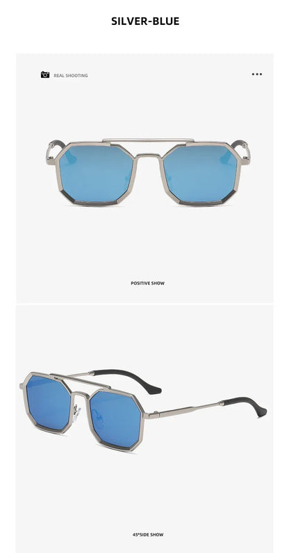 Metal Sunglasses For Men Vintage Square Sunglasses Women Trendy Luxe Fashion Sun Glasses Steampunk Shades Gafas De Sol Hombre