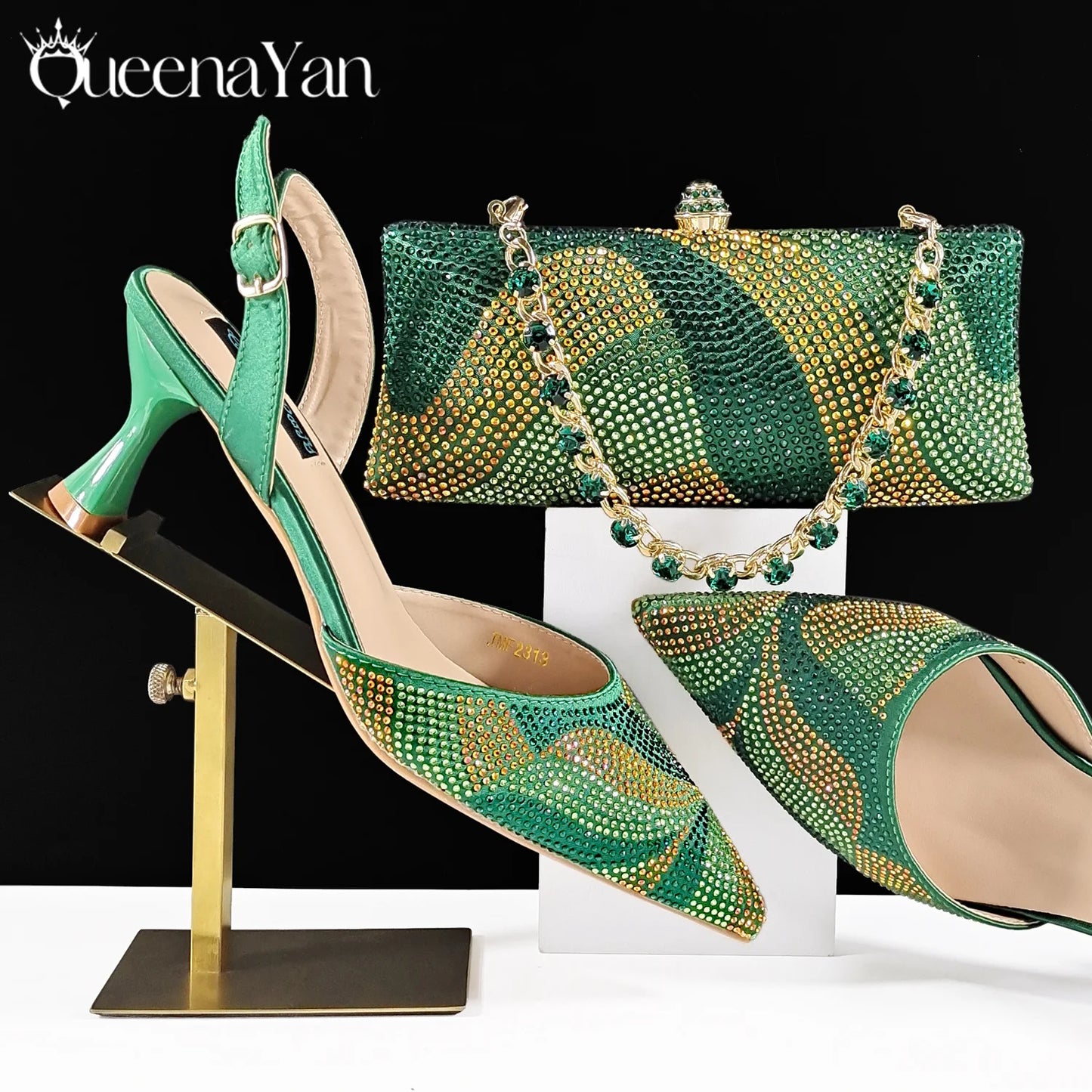 Glamorous Party Shoes & Bag Set: In Stock Elegant Heels with Matching Purse for Party Occasions