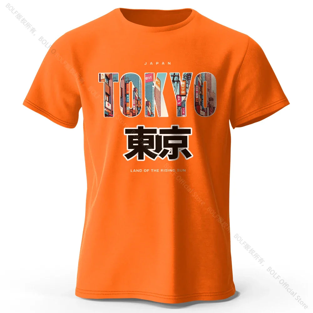 Tokyo Printed Fashion Forward 100% Cotton T-Shirt, Ultra Soft Round Neck Short Sleeve Tee, Perfect for Men & Women