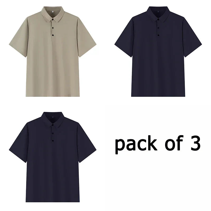 Polo Shirt Men Plus Size 4XL 5XL 6XL 7XL Short Sleeve Knitted Polo Shirts Loose Polos Oversized Tops Big Size Men Clothing T シャツ