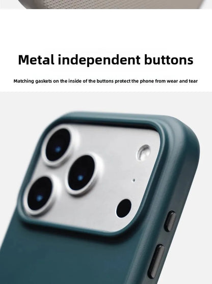 جراب هاتف مغناطيسي مضاد للسقوط بنمط نقطي بملمس طبيعي لهاتف iPhone 17 Pro Max متوافق مع MagSafe مع غطاء حماية بزر التحكم بالكاميرا