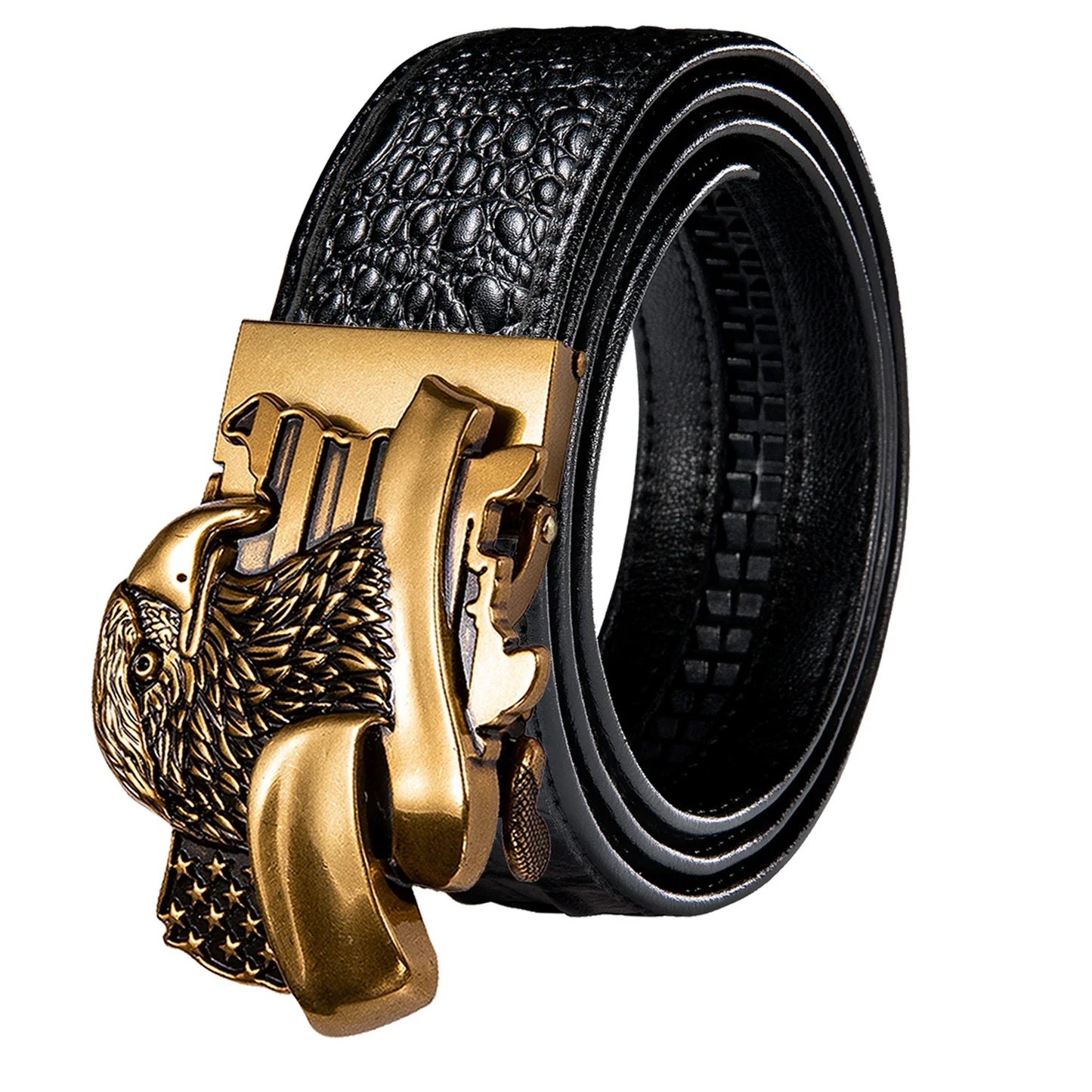 Crocodile Designer Luxury Genuine Leather Belts for Men Casual Jeans Belt Strap Gold Automatic Buckle Black Belt PD-2036
