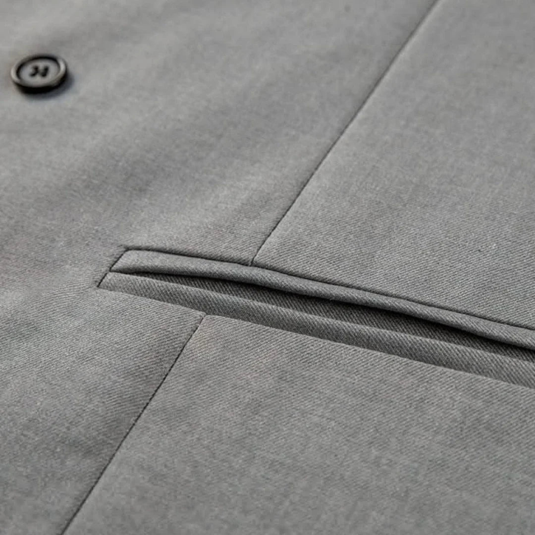 Men Vest Gray With Lapel Double Breasted Solid Waistcoat For Banquet Wedding Business Work Office Casual Daily Men Suit Vest