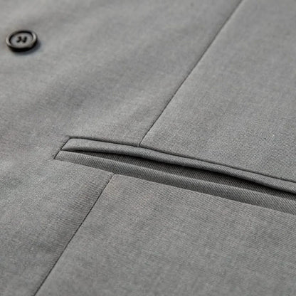 Men Vest Gray With Lapel Double Breasted Solid Waistcoat For Banquet Wedding Business Work Office Casual Daily Men Suit Vest