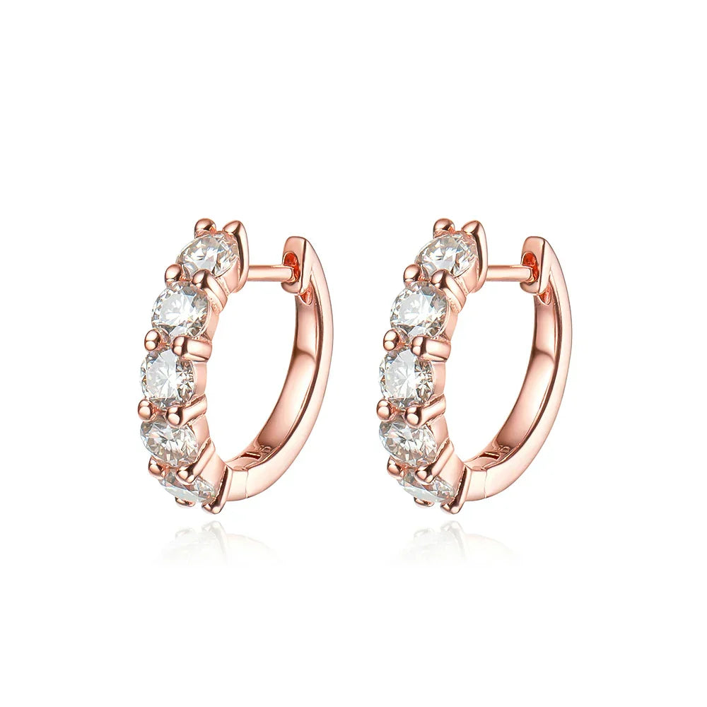 100% Real 3.5mm 0.2ct Moissanite Hoop Earrings for Women S925 Sterling Silver Earring Luxury Designer Wedding Fine Jewelry