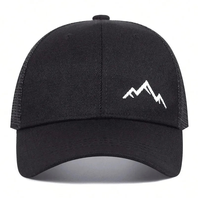 Unisex Mountain Range Embroidery Baseball Net Caps Spring and Summer Outdoor Adjustable Casual Hats Sunscreen Hat