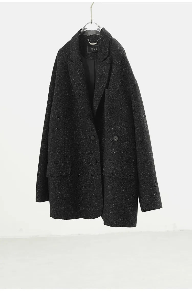 Tweed Fabric! Women's New 2025 Woolen Tweed Blazer, Long-Sleeved Slim-Fit Suit