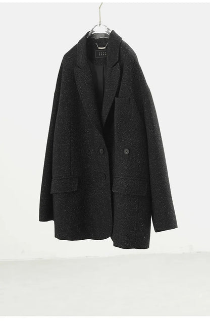 Tweed Fabric! Women's New 2025 Woolen Tweed Blazer, Long-Sleeved Slim-Fit Suit