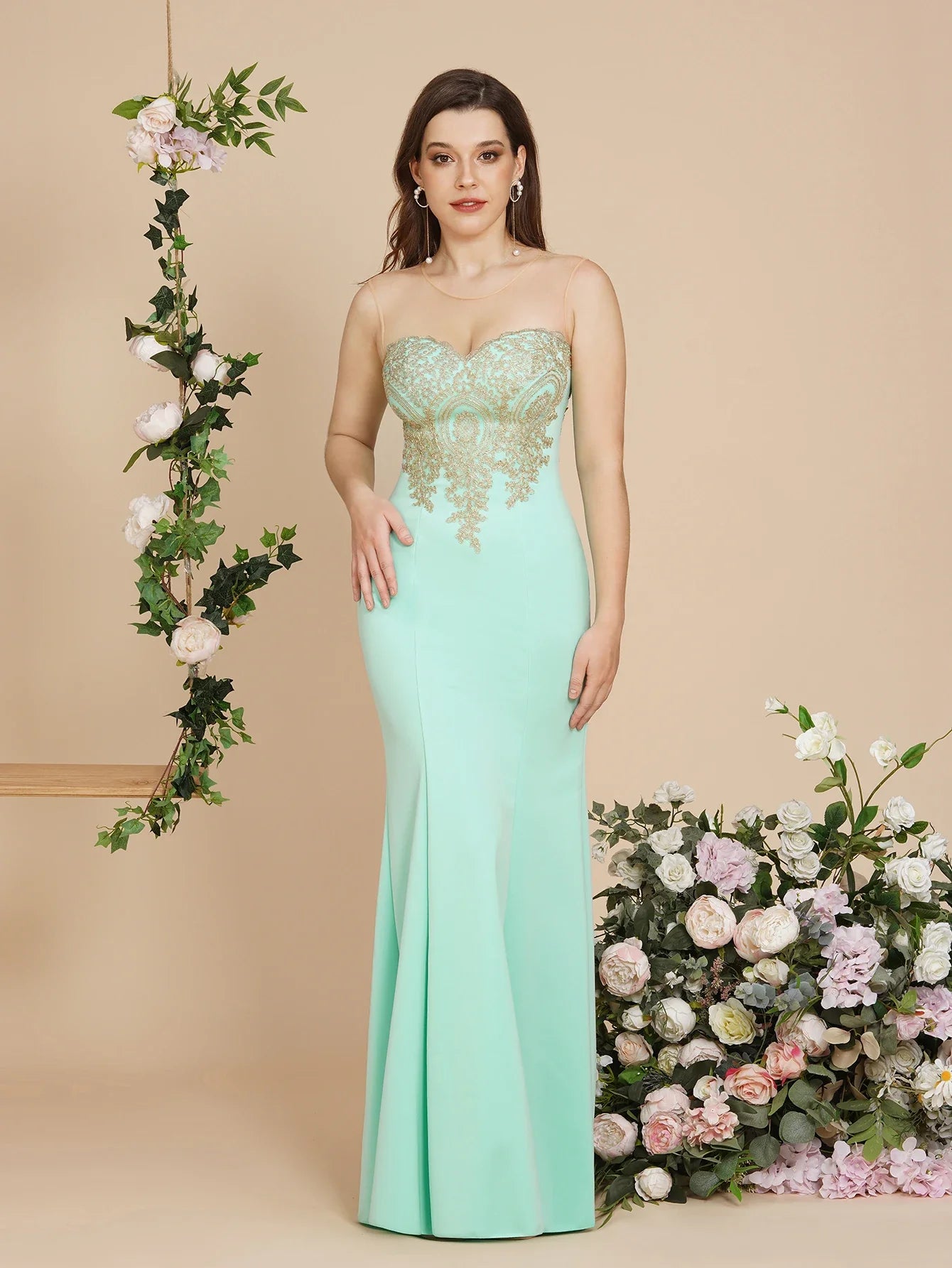 Elegant Mermaid Evening Dress Women Golden Appliques Lace Royal Blue Sweetheart Illusion Wedding Party Prom Gowns Robe de Soiree