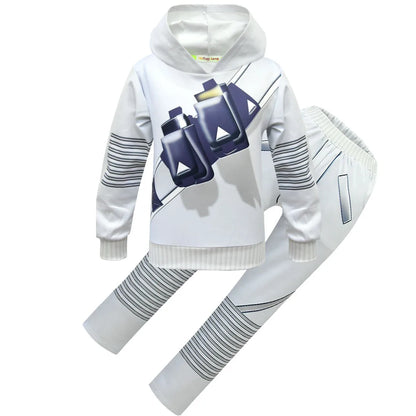 Kids Electronic Sound Singer DJ Marshmello Costume Girls Boys Halloween Christmas Cosplay Party Costume Hoodie set