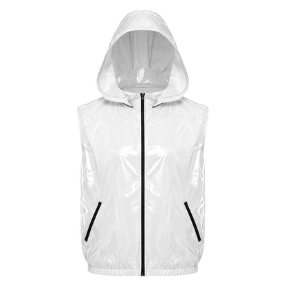 Mens Waterproof Hooded Jacket Tops Breathable Raincoat Waterproof Windproof Outdoor Biking Fishing Jacket Hood Outerwear