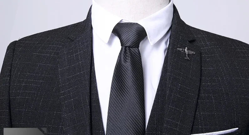 Mens Fashion Wedding Smart Casual 3 Piece Suit British Style High Quality Jacket Vest Trousers European American Banquet Look