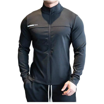 Mens Gym Fitness Tops Casual Jogging Sports Jacket Outdoor Workout Training Sweatshirt zipper Jacket Running Tights Men clothes