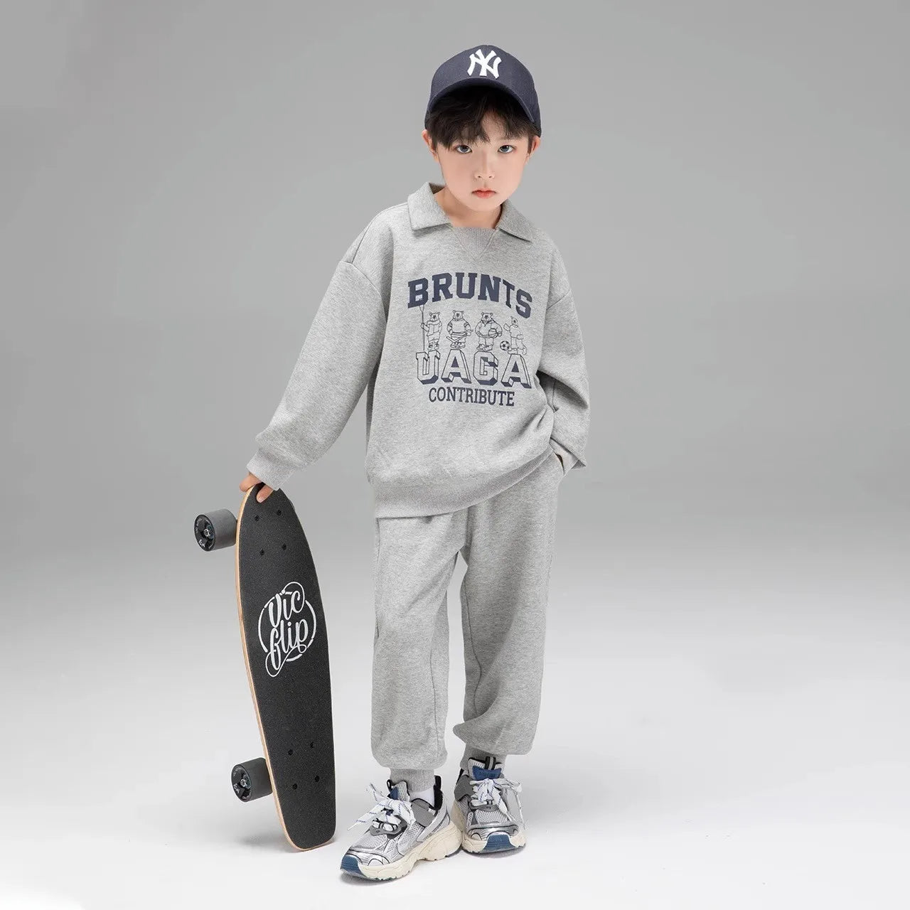 Spring Autumn Girls Boys Alphabet Workout Preppy Sweatshirt+Sweatpant School Kids Tracksuit Child 2PCS Outfit Jogger Set 3-14Yrs