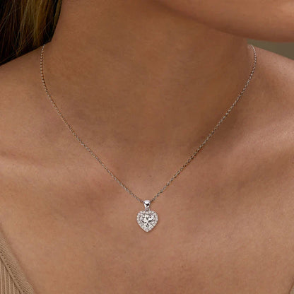 2ct D Color Moissanite Love Heart Pendant Necklaces 925 Sterling Silver Necklace Chains for Women Wedding Jewelry Gift