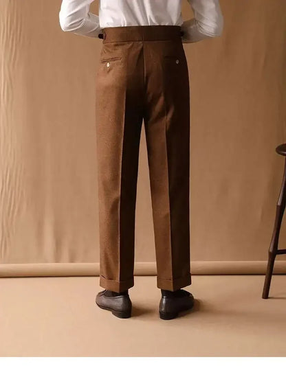 Business Pants Men Gentlemen Italian Naples Social Trousers Office-trouser Retro Casual Suit Pant Men Straight Dress Pants 2026