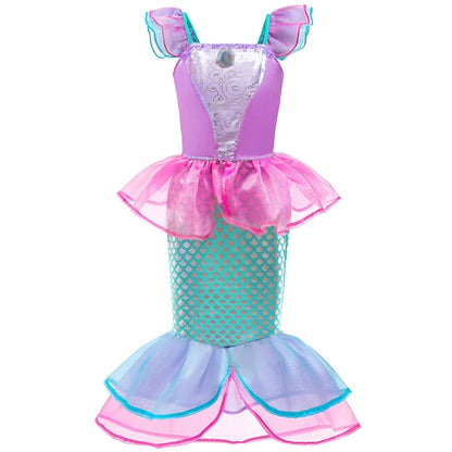 Children Snow White Cinderella Aurora Anna Elsa Costume Girl Cosplay Dress Kids Encanto Mirabel Little Mermaid Halloween Clothes