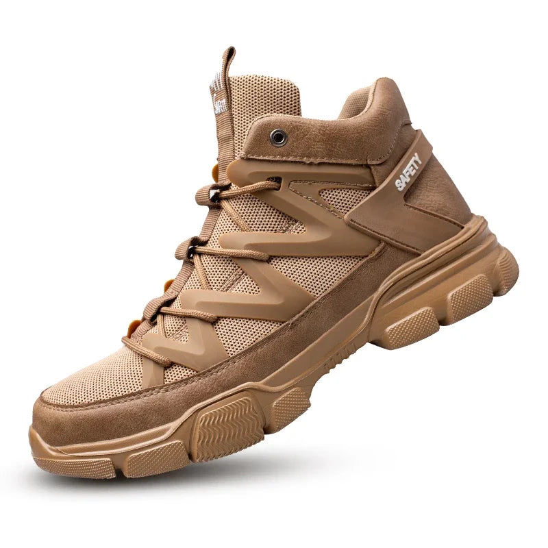 Male Work Boots Indestructible Safety Shoes Men Steel Toe Puncture-Proof Work Sneakers Male Shoes For Adult Work Shoes