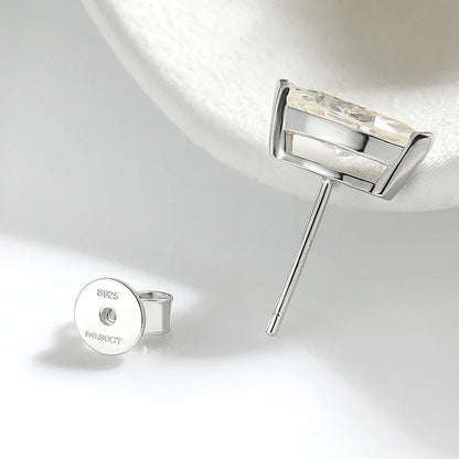 18K Plated 0.3-3CT Certified Moissanite Stud Earrings for Women Marquise Cut Lab Diamond 925 Sterling Silver Jewelry