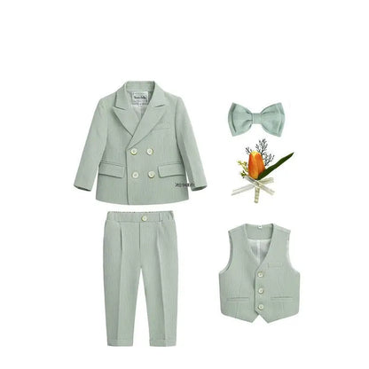 Little Boys Photography Suit Children Wedding Dress Kids Stage Performance Blazer Suit Baby Birthday Formal Ceremony Costume