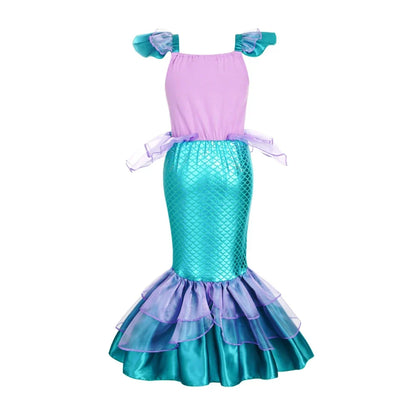 Mermaid Costume for Girls Fancy Party Carnival Birthday Dress Cosplay Halloween Princess Dress